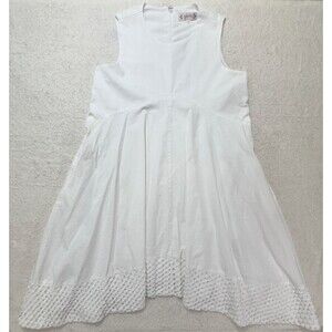 Vintage 2000’s Nanette Lepore Deadstock White Swing Dress Crochet Lattice Hem 8